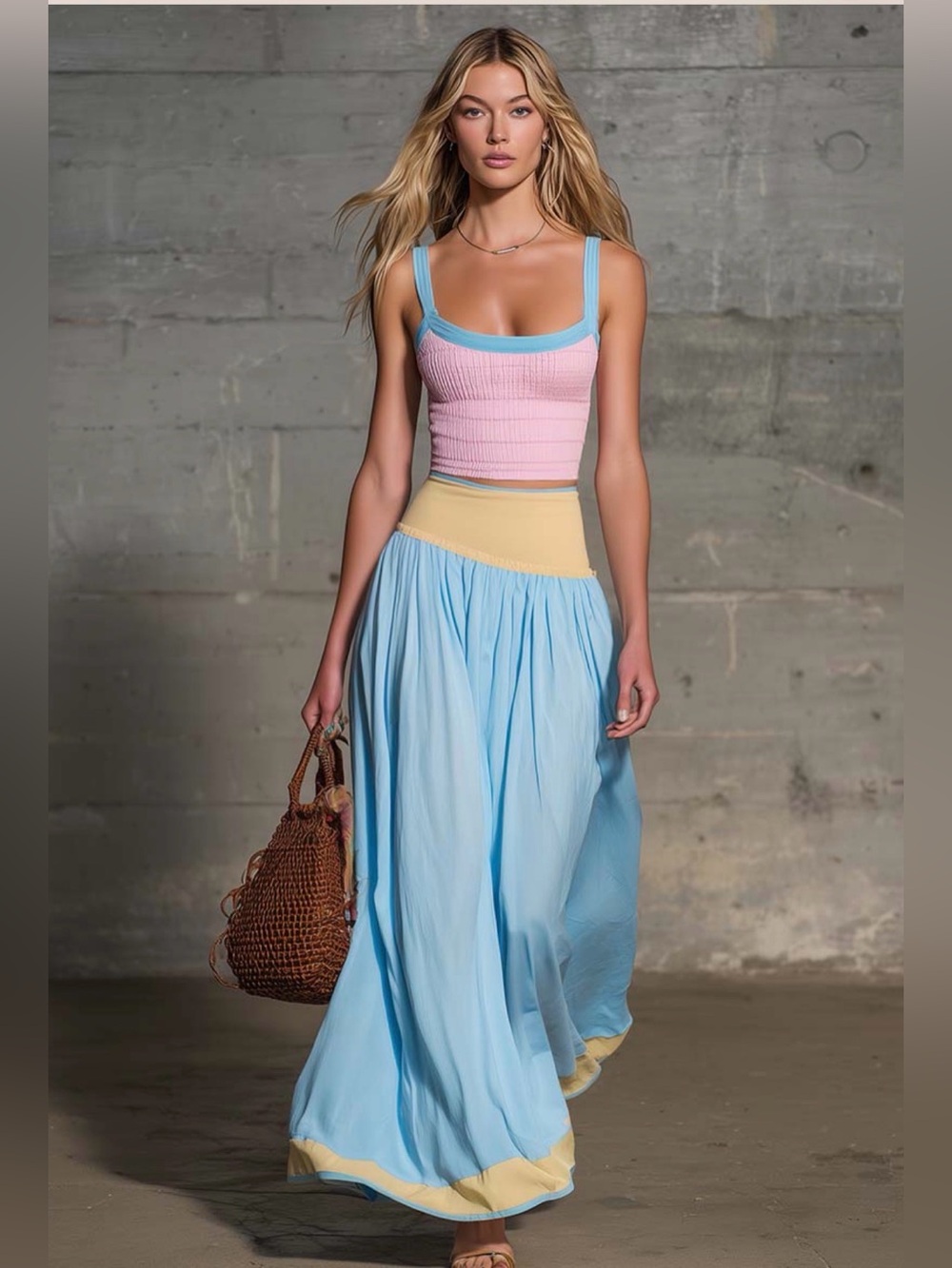 OYROSY Capri Pastel Maxi Skirt